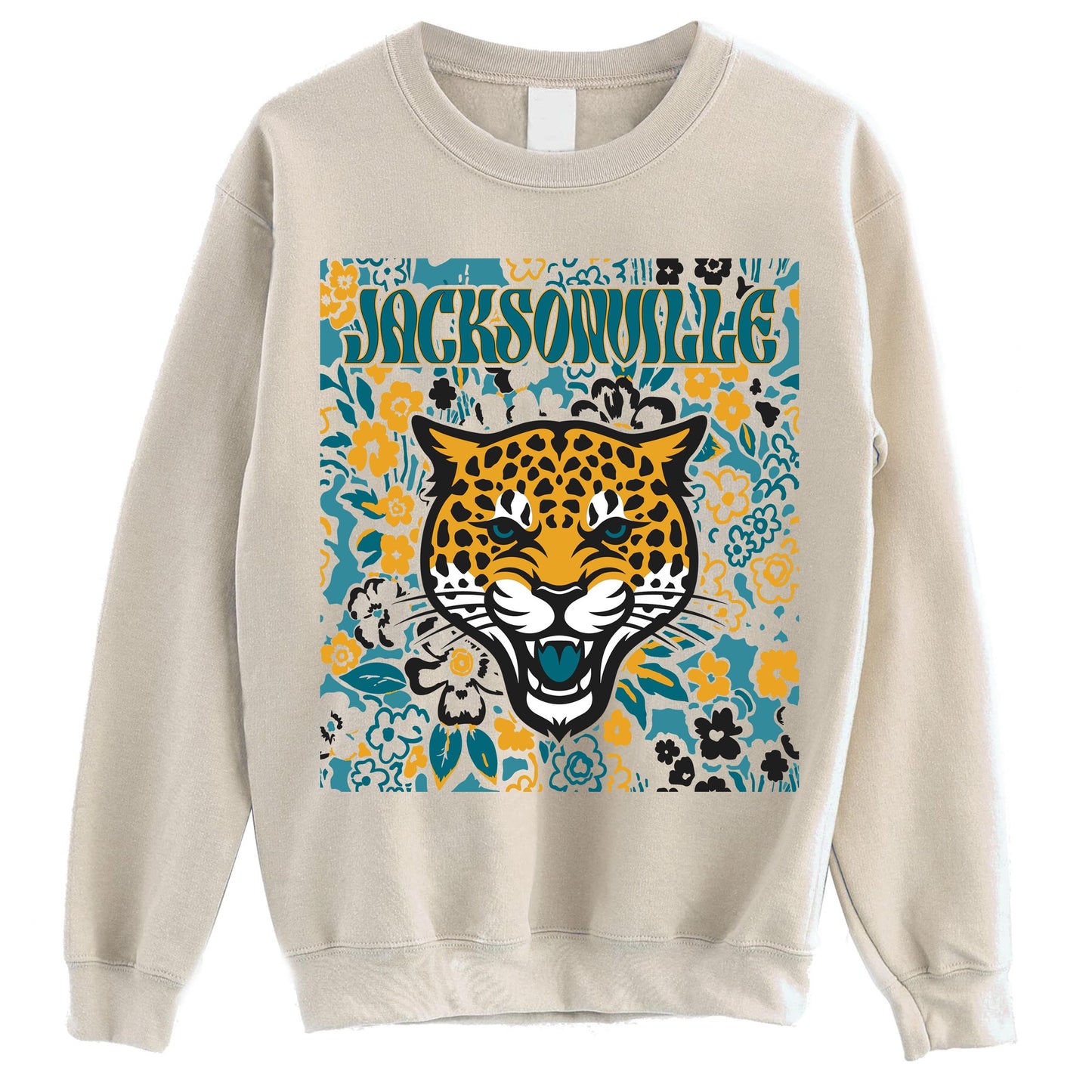 Jacksonville Team Mascot Shirt, Floral Spirit Mascot Sweatshirt, Game Day Tee, Abstract Flower Football Sports Shirt, Cheerleader Gift Shirt