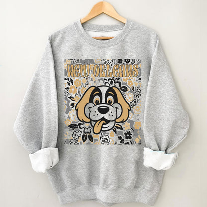 New Orleans Team Mascot Shirt, Floral Spirit Mascot Sweatshirt, Game Day Tee, Abstract Flower Football Sports Shirt, Cheerleader Gift Shirt