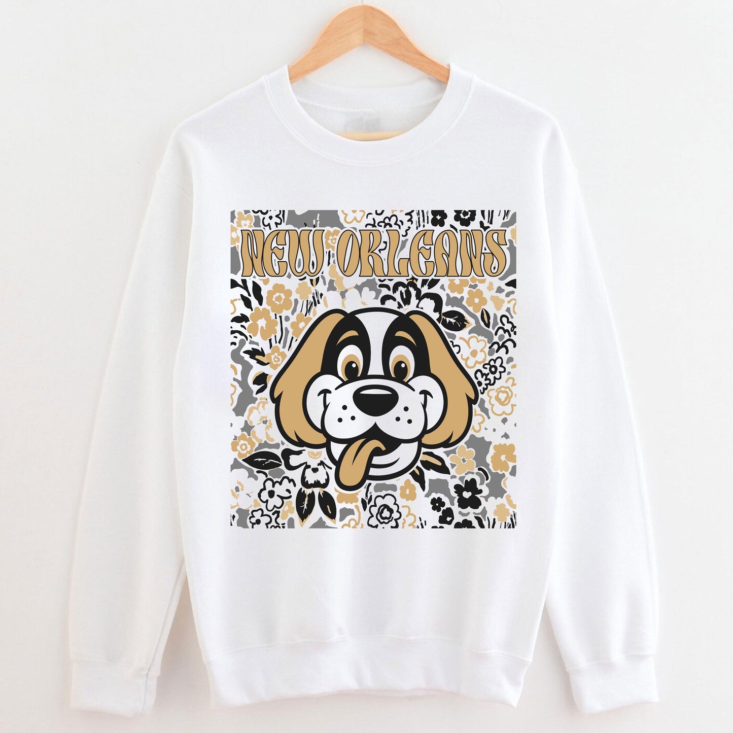 New Orleans Team Mascot Shirt, Floral Spirit Mascot Sweatshirt, Game Day Tee, Abstract Flower Football Sports Shirt, Cheerleader Gift Shirt