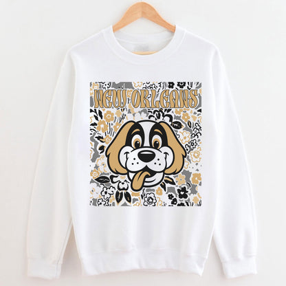 New Orleans Team Mascot Shirt, Floral Spirit Mascot Sweatshirt, Game Day Tee, Abstract Flower Football Sports Shirt, Cheerleader Gift Shirt