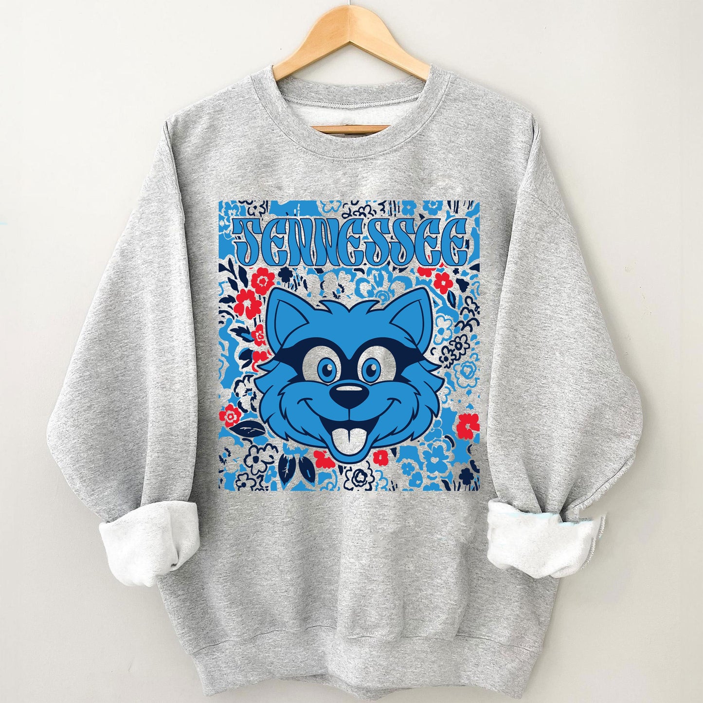 Tennessee Team Mascot Shirt, Floral Spirit Mascot Sweatshirt, Game Day Tee, Abstract Flower Football Sports Shirt, Cheerleader Gift Shirt