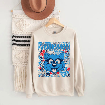 Tennessee Team Mascot Shirt, Floral Spirit Mascot Sweatshirt, Game Day Tee, Abstract Flower Football Sports Shirt, Cheerleader Gift Shirt