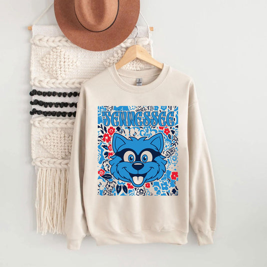 Tennessee Team Mascot Shirt, Floral Spirit Mascot Sweatshirt, Game Day Tee, Abstract Flower Football Sports Shirt, Cheerleader Gift Shirt