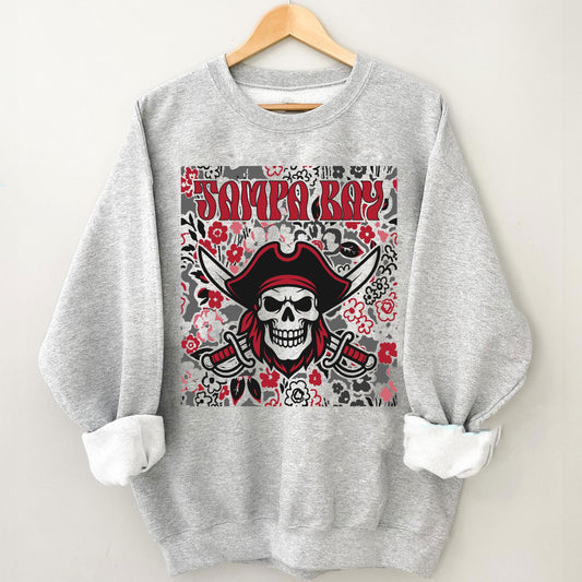 Tampa Bay Team Mascot Shirt, Floral Spirit Mascot Sweatshirt, Game Day Tee, Abstract Flower Football Sports Shirt, Cheerleader Gift Shirt