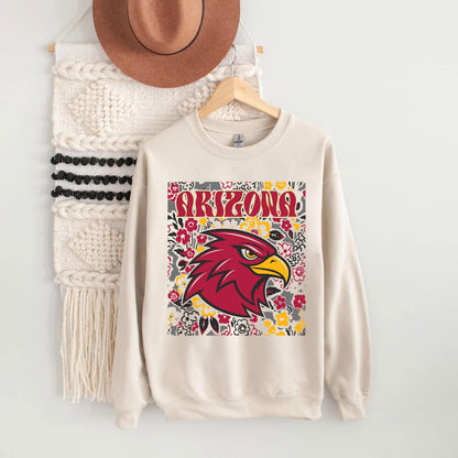 Arizona Team Mascot Shirt, Floral Spirit Mascot Sweatshirt, Game Day Tee, Abstract Flower Football Sports Shirt, Cheerleader Gift Shirt
