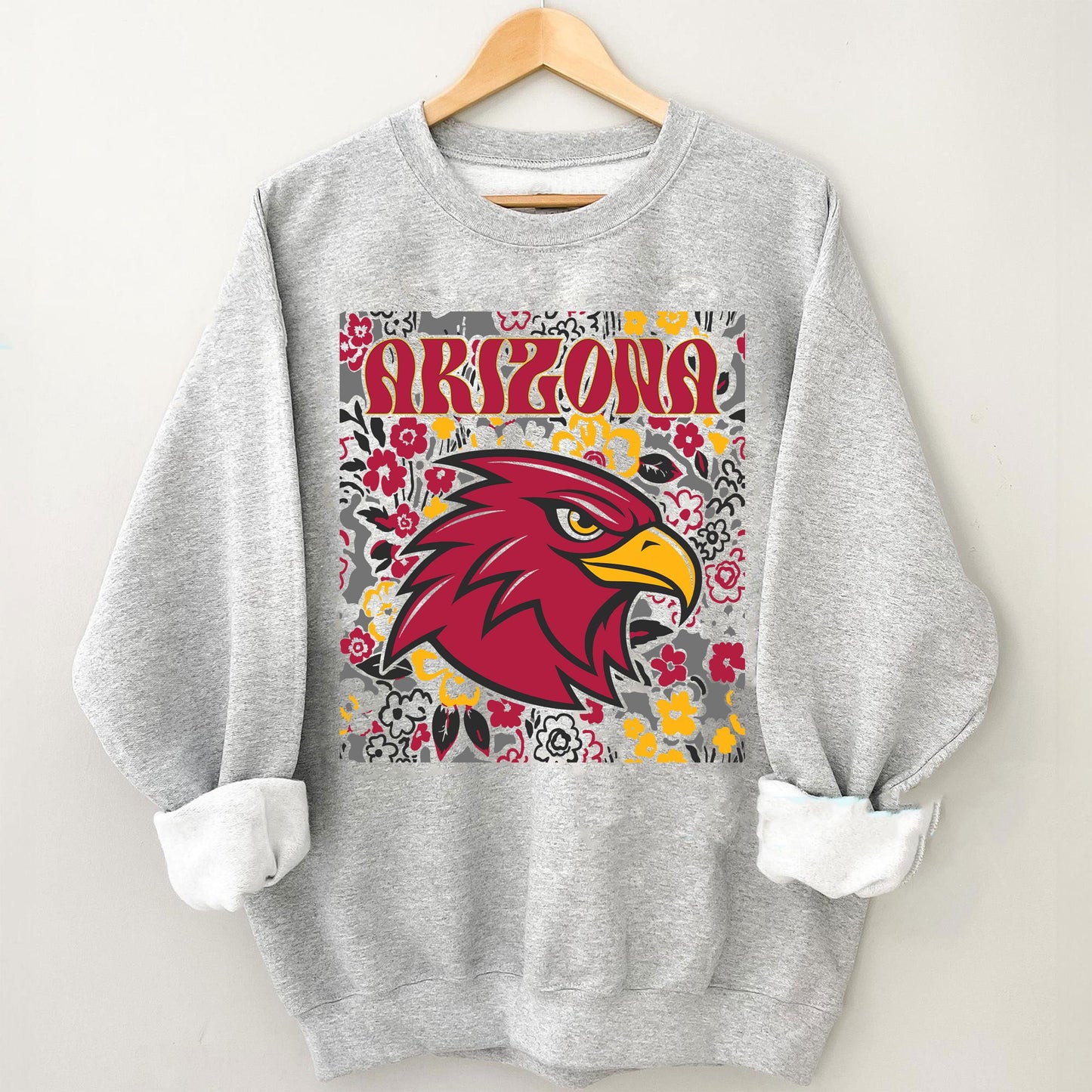 Arizona Team Mascot Shirt, Floral Spirit Mascot Sweatshirt, Game Day Tee, Abstract Flower Football Sports Shirt, Cheerleader Gift Shirt