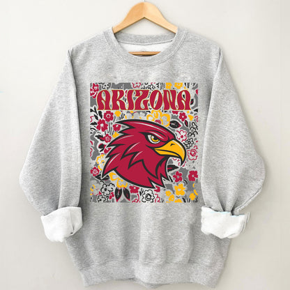 Arizona Team Mascot Shirt, Floral Spirit Mascot Sweatshirt, Game Day Tee, Abstract Flower Football Sports Shirt, Cheerleader Gift Shirt