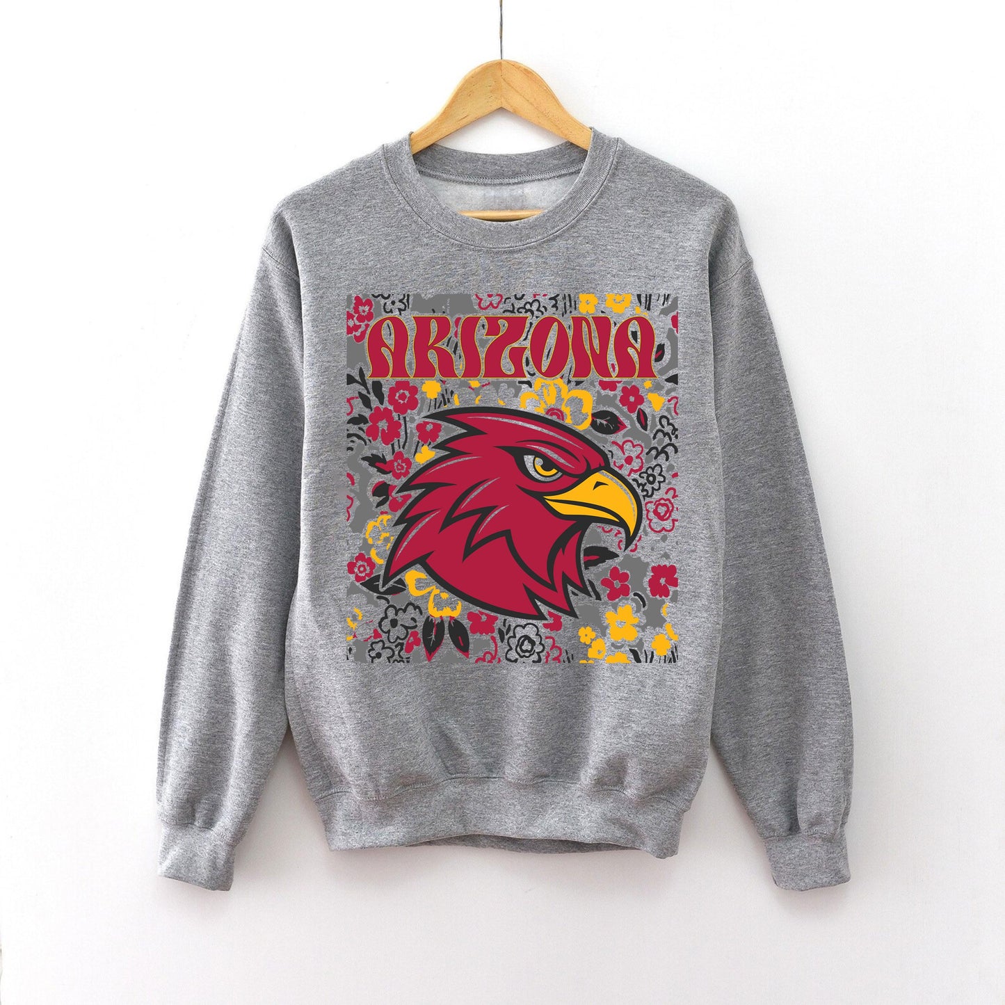 Arizona Team Mascot Shirt, Floral Spirit Mascot Sweatshirt, Game Day Tee, Abstract Flower Football Sports Shirt, Cheerleader Gift Shirt