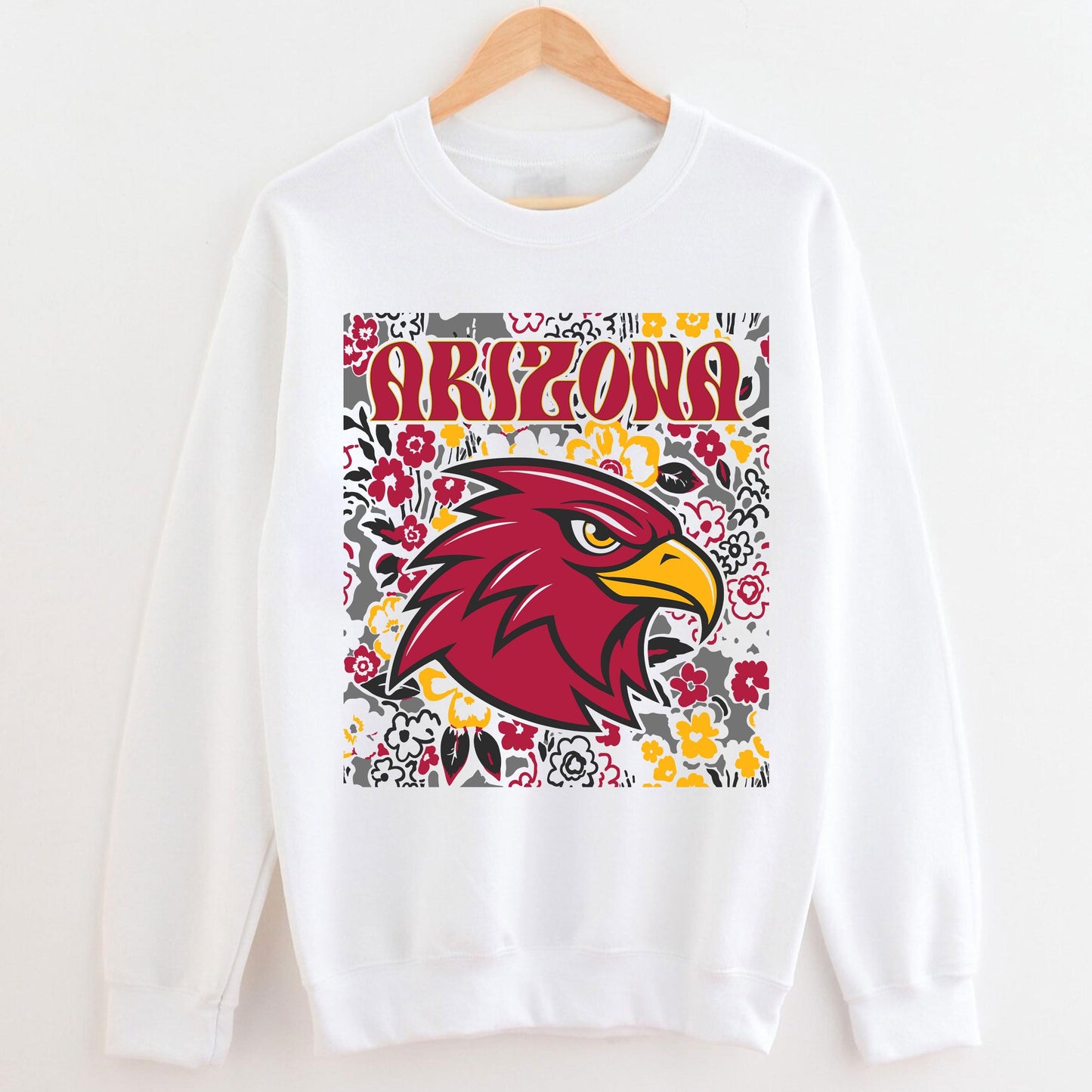 Arizona Team Mascot Shirt, Floral Spirit Mascot Sweatshirt, Game Day Tee, Abstract Flower Football Sports Shirt, Cheerleader Gift Shirt