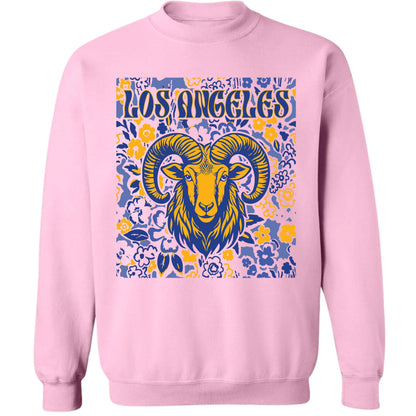 Los Angeles Team Mascot Shirt, Floral Spirit Mascot Sweatshirt, Game Day Tee, Abstract Flower Football Sports Shirt, Cheerleader Gift Shirt