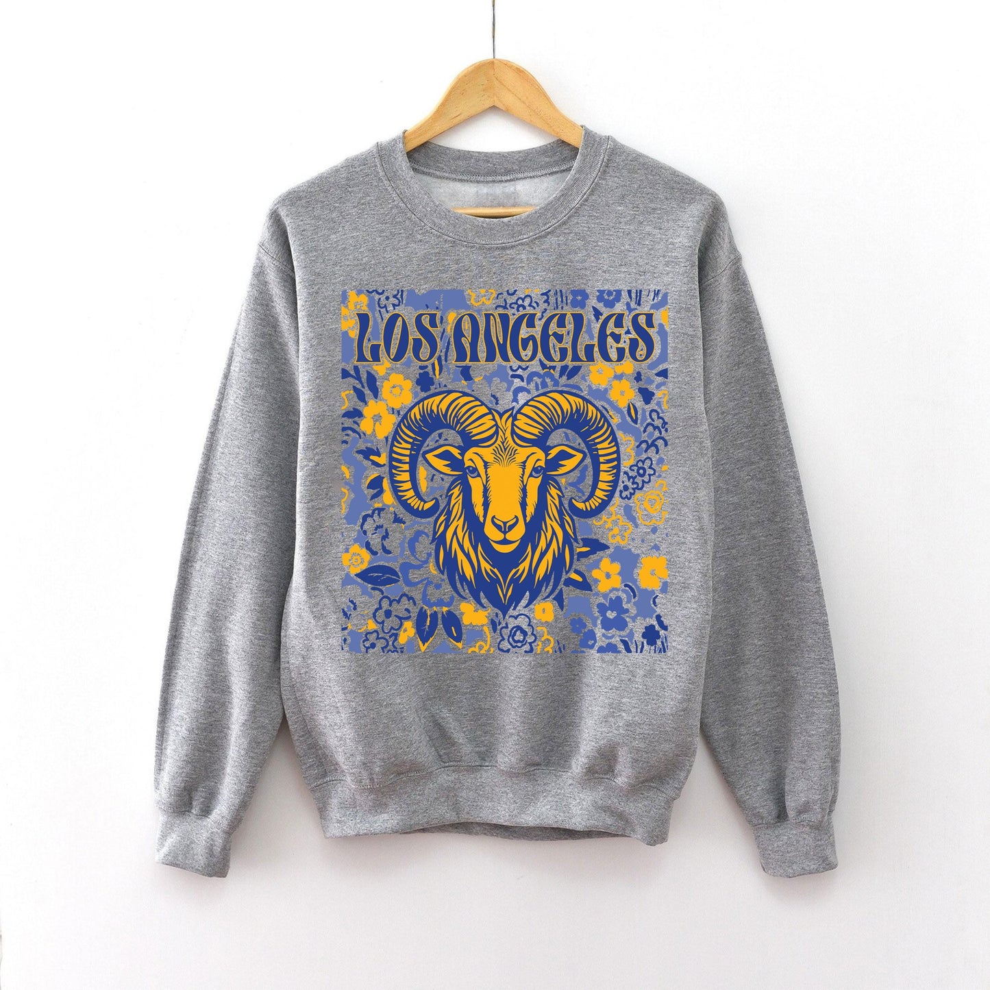 Los Angeles Team Mascot Shirt, Floral Spirit Mascot Sweatshirt, Game Day Tee, Abstract Flower Football Sports Shirt, Cheerleader Gift Shirt