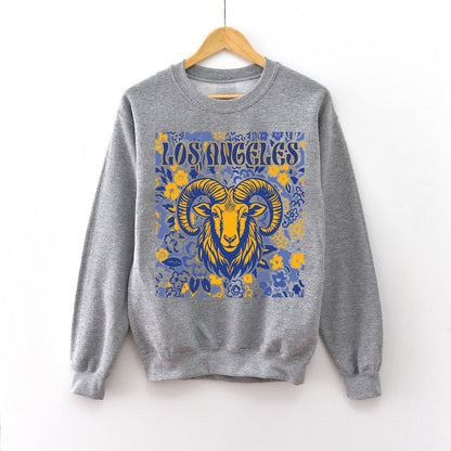 Los Angeles Team Mascot Shirt, Floral Spirit Mascot Sweatshirt, Game Day Tee, Abstract Flower Football Sports Shirt, Cheerleader Gift Shirt