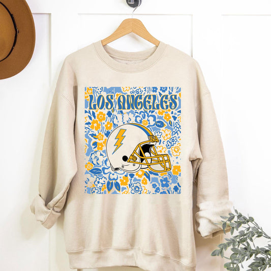 Los Angeles Team Mascot Shirt, Game Day Tee, Floral Spirit Mascot Sweatshirt, Abstract Flower Football Sports Shirt, Cheerleader Gift Shirt