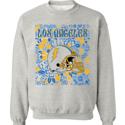 Los Angeles Team Mascot Shirt, Game Day Tee, Floral Spirit Mascot Sweatshirt, Abstract Flower Football Sports Shirt, Cheerleader Gift Shirt