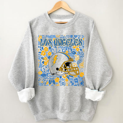 Los Angeles Team Mascot Shirt, Game Day Tee, Floral Spirit Mascot Sweatshirt, Abstract Flower Football Sports Shirt, Cheerleader Gift Shirt