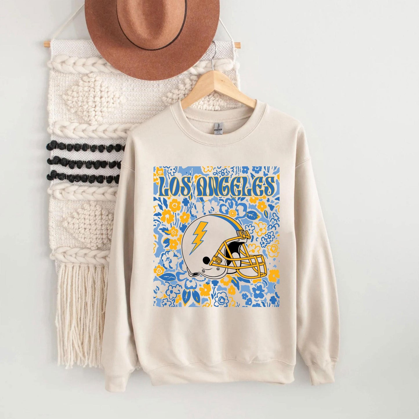 Los Angeles Team Mascot Shirt, Game Day Tee, Floral Spirit Mascot Sweatshirt, Abstract Flower Football Sports Shirt, Cheerleader Gift Shirt