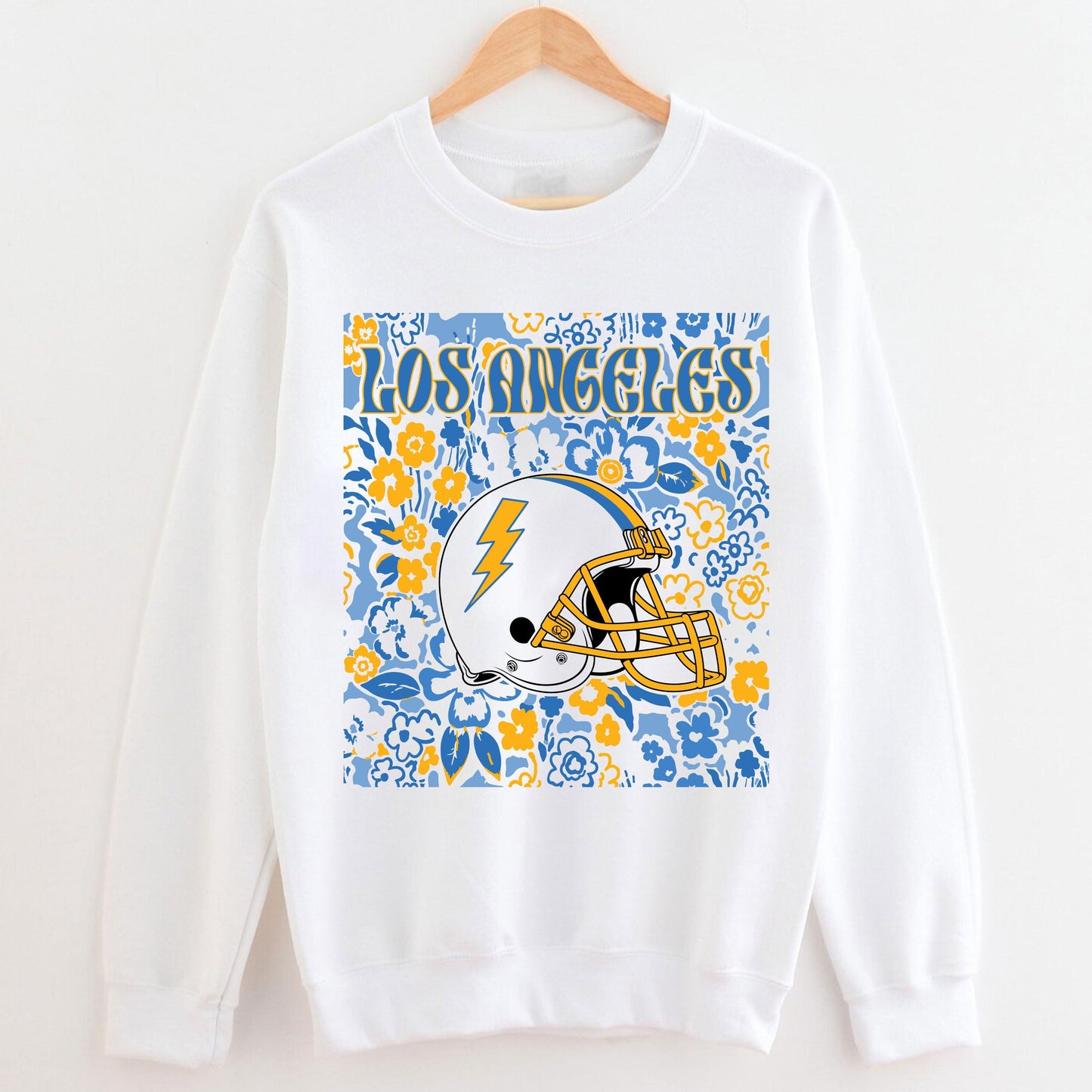 Los Angeles Team Mascot Shirt, Game Day Tee, Floral Spirit Mascot Sweatshirt, Abstract Flower Football Sports Shirt, Cheerleader Gift Shirt