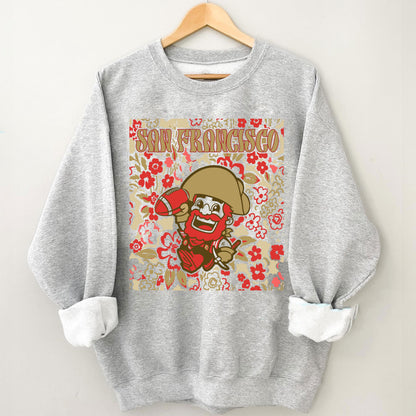 San Francisco Team Mascot Shirt, Floral Spirit Mascot Sweatshirt, Game Day Tee, Abstract Flower Football Sport Shirt, Cheerleader Gift Shirt