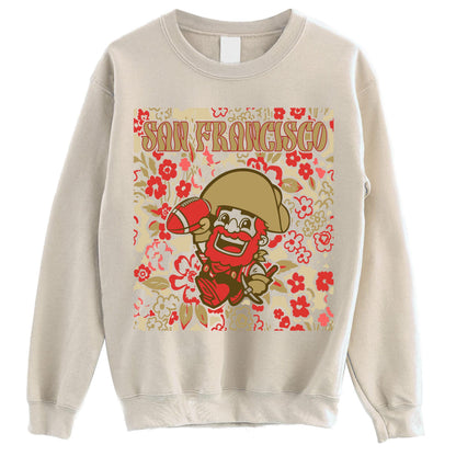 San Francisco Team Mascot Shirt, Floral Spirit Mascot Sweatshirt, Game Day Tee, Abstract Flower Football Sport Shirt, Cheerleader Gift Shirt