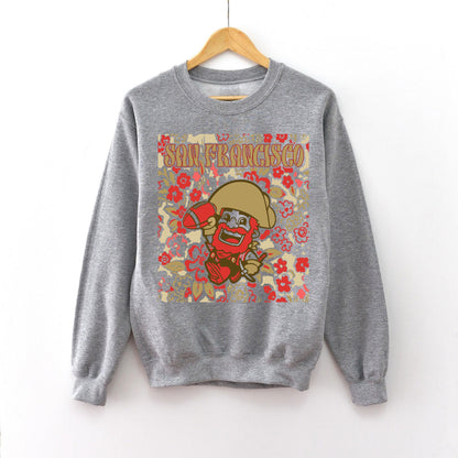 San Francisco Team Mascot Shirt, Floral Spirit Mascot Sweatshirt, Game Day Tee, Abstract Flower Football Sport Shirt, Cheerleader Gift Shirt