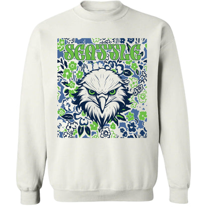 Seattle Team Mascot Shirt, Floral Spirit Mascot Sweatshirt, Game Day Tee, Abstract Flower Football Sports Shirt, Cheerleader Gift Shirt