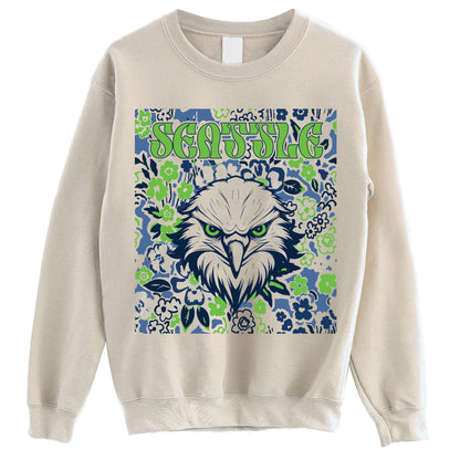 Seattle Team Mascot Shirt, Floral Spirit Mascot Sweatshirt, Game Day Tee, Abstract Flower Football Sports Shirt, Cheerleader Gift Shirt