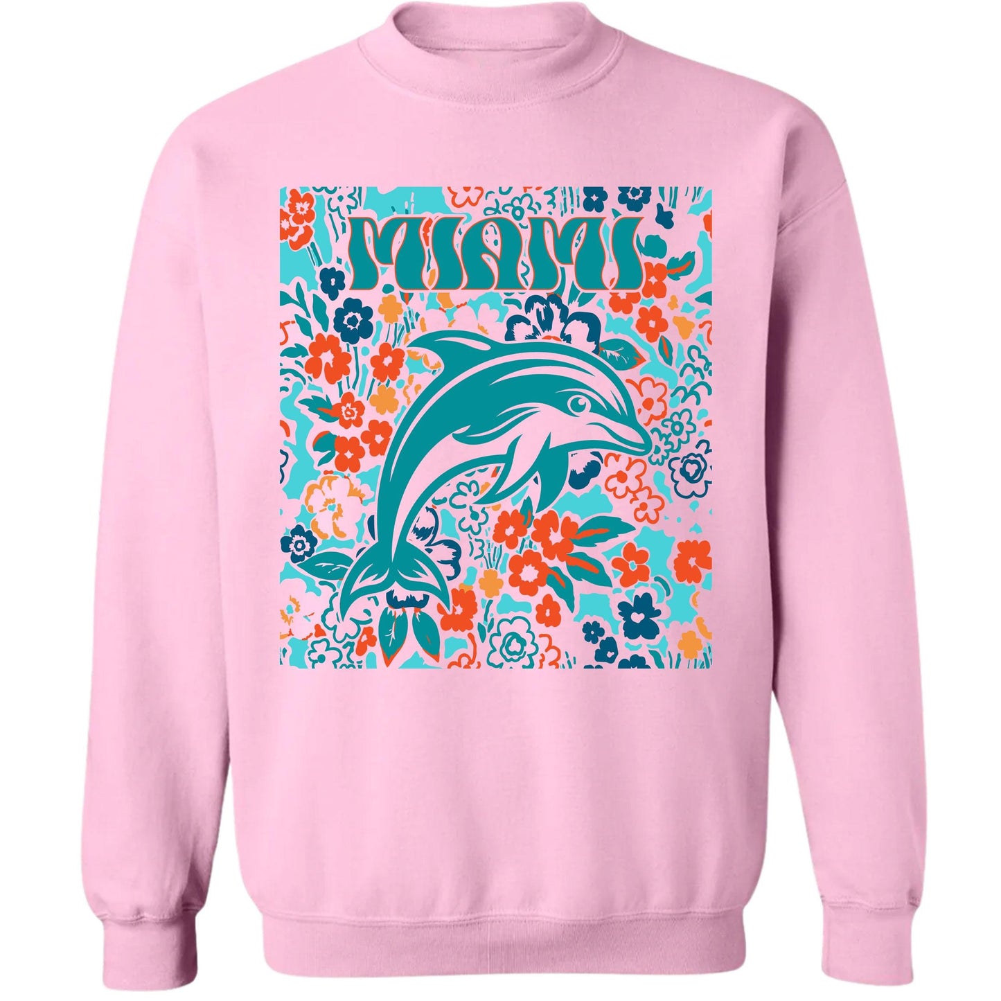 Miami Team Mascot Shirt, Floral Spirit Mascot Sweatshirt, Game Day Tee, Abstract Flower Football Sports Shirt, Cheerleader Gift Shirt