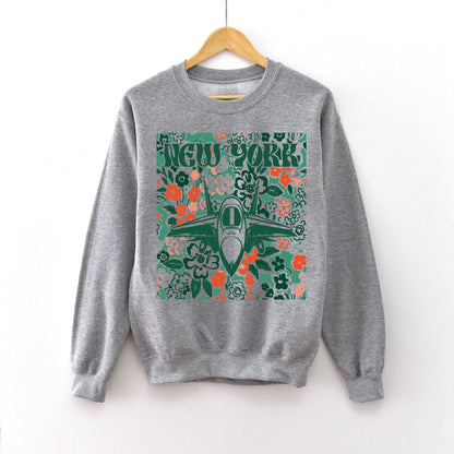 New York Team Mascot Shirt, Floral Spirit Mascot Sweatshirt, Game Day Tee, Abstract Flower Football Sports Shirt, Cheerleader Gift Shirt