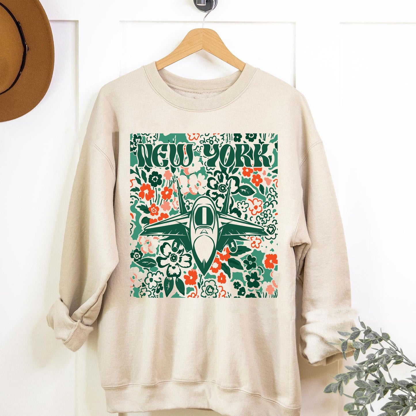 New York Team Mascot Shirt, Floral Spirit Mascot Sweatshirt, Game Day Tee, Abstract Flower Football Sports Shirt, Cheerleader Gift Shirt