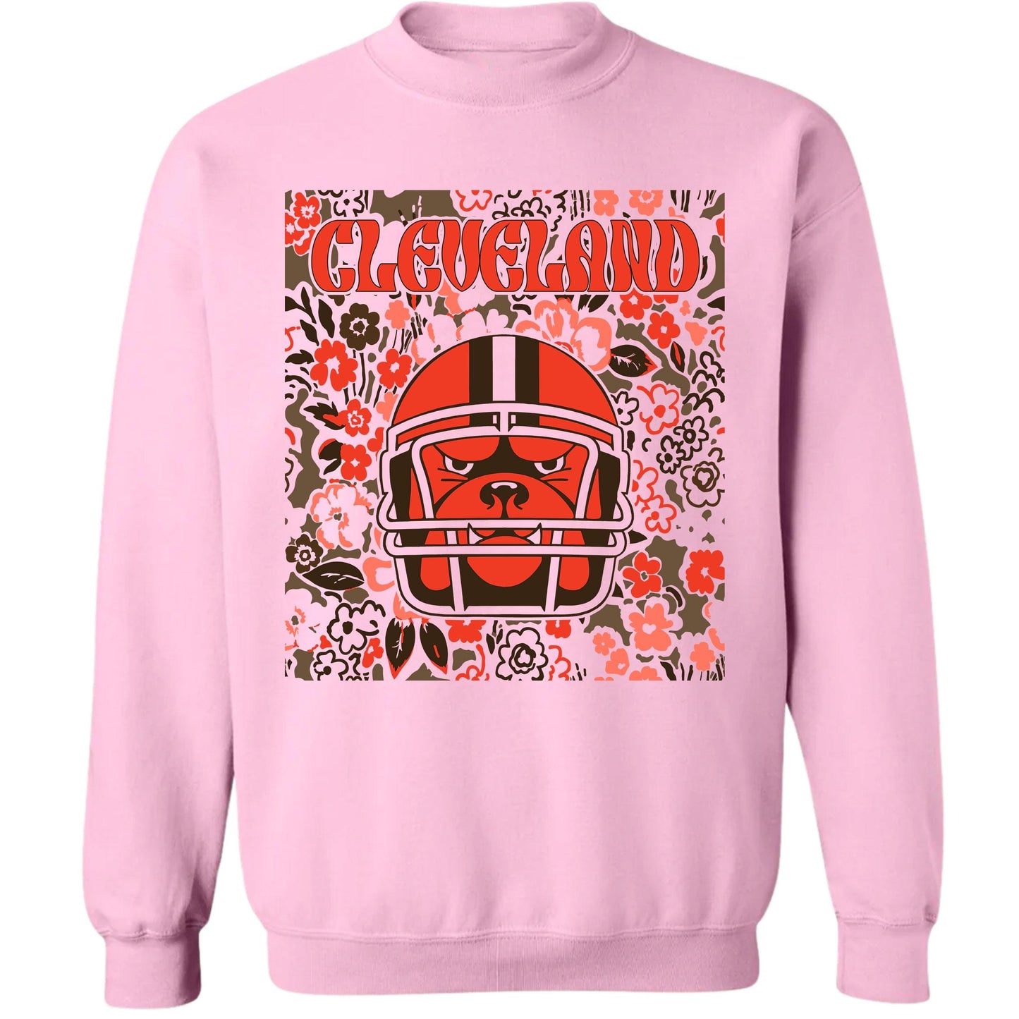 Cleveland Team Mascot Shirt, Floral Spirit Mascot Sweatshirt, Game Day Tee, Abstract Flower Football Sports Shirt, Cheerleader Gift Shirt