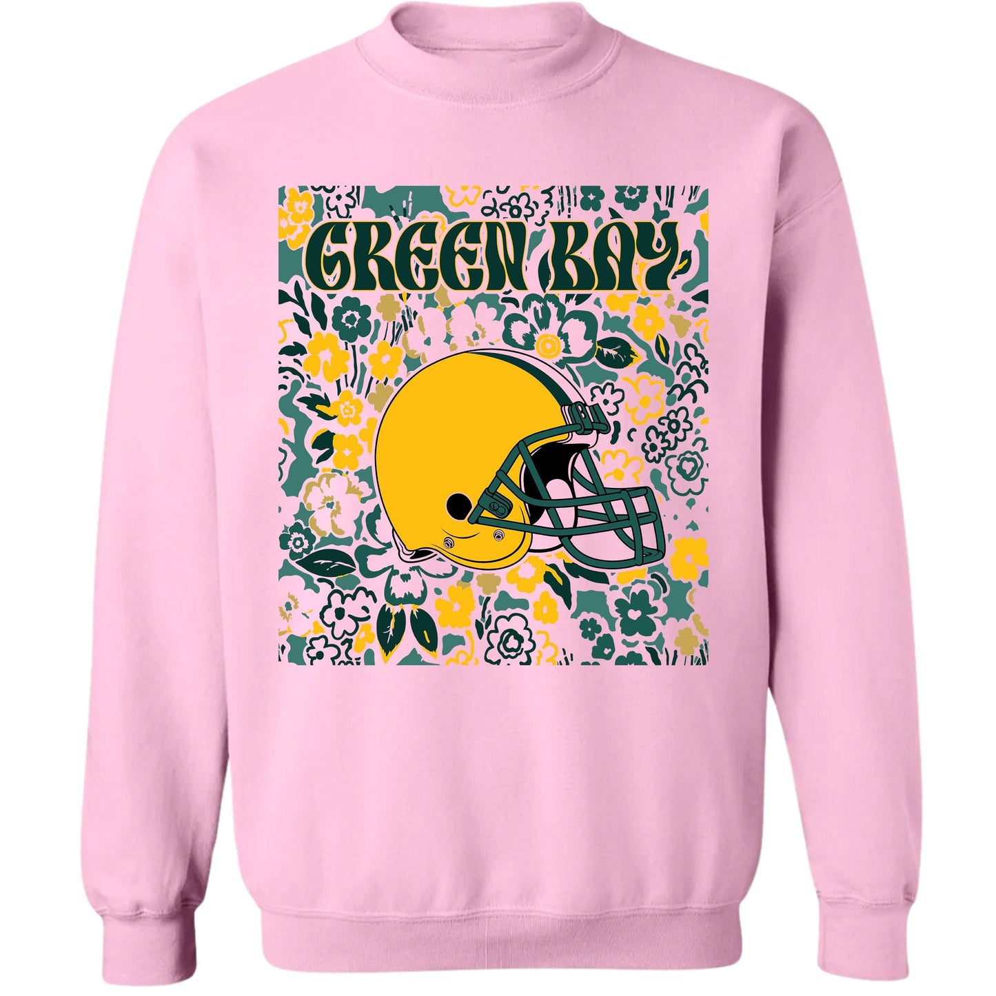 Green Bay Team Mascot Shirt, Floral Spirit Mascot Sweatshirt, Game Day Tee, Abstract Flower Football Sports Shirt, Cheerleader Gift Shirt