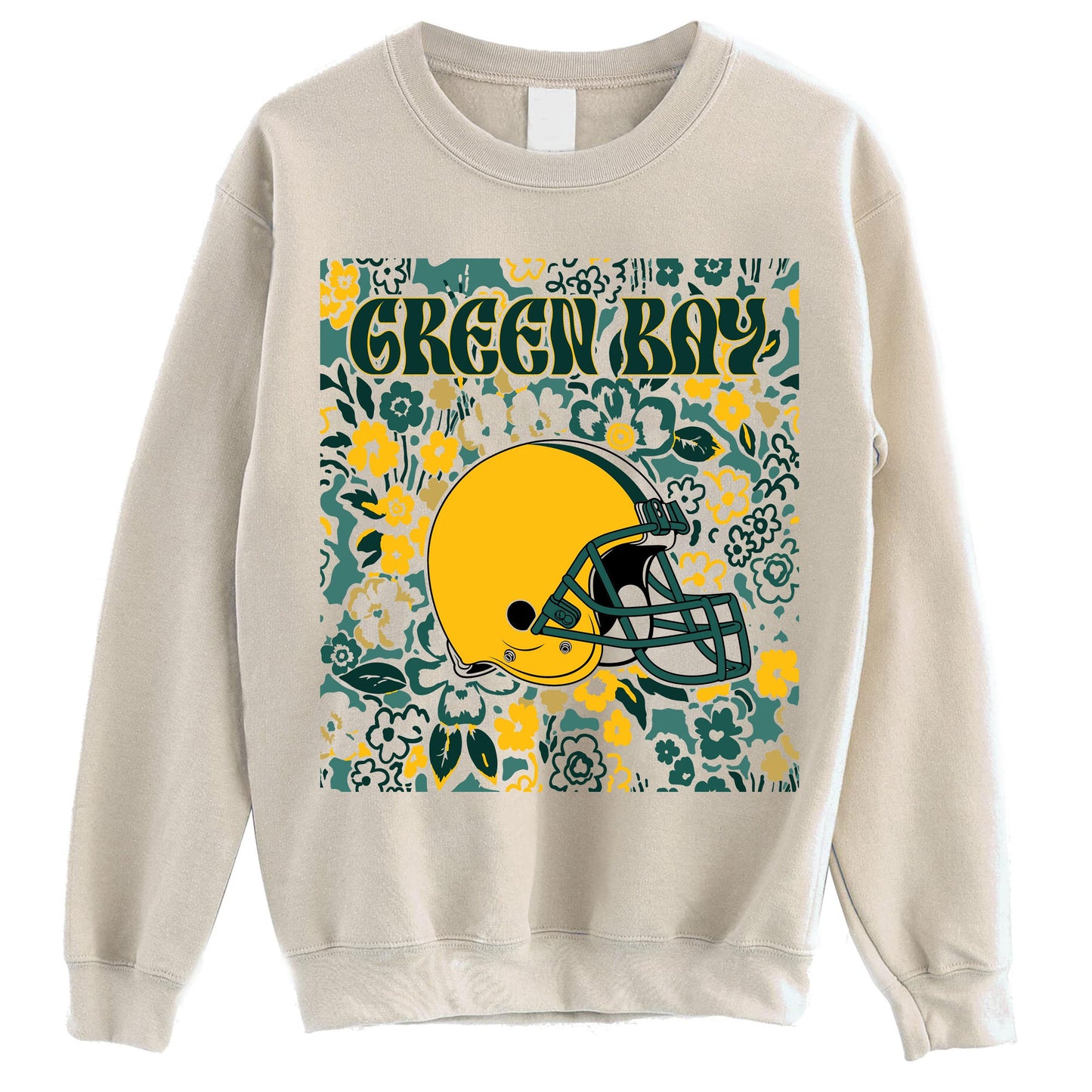 Green Bay Team Mascot Shirt, Floral Spirit Mascot Sweatshirt, Game Day Tee, Abstract Flower Football Sports Shirt, Cheerleader Gift Shirt