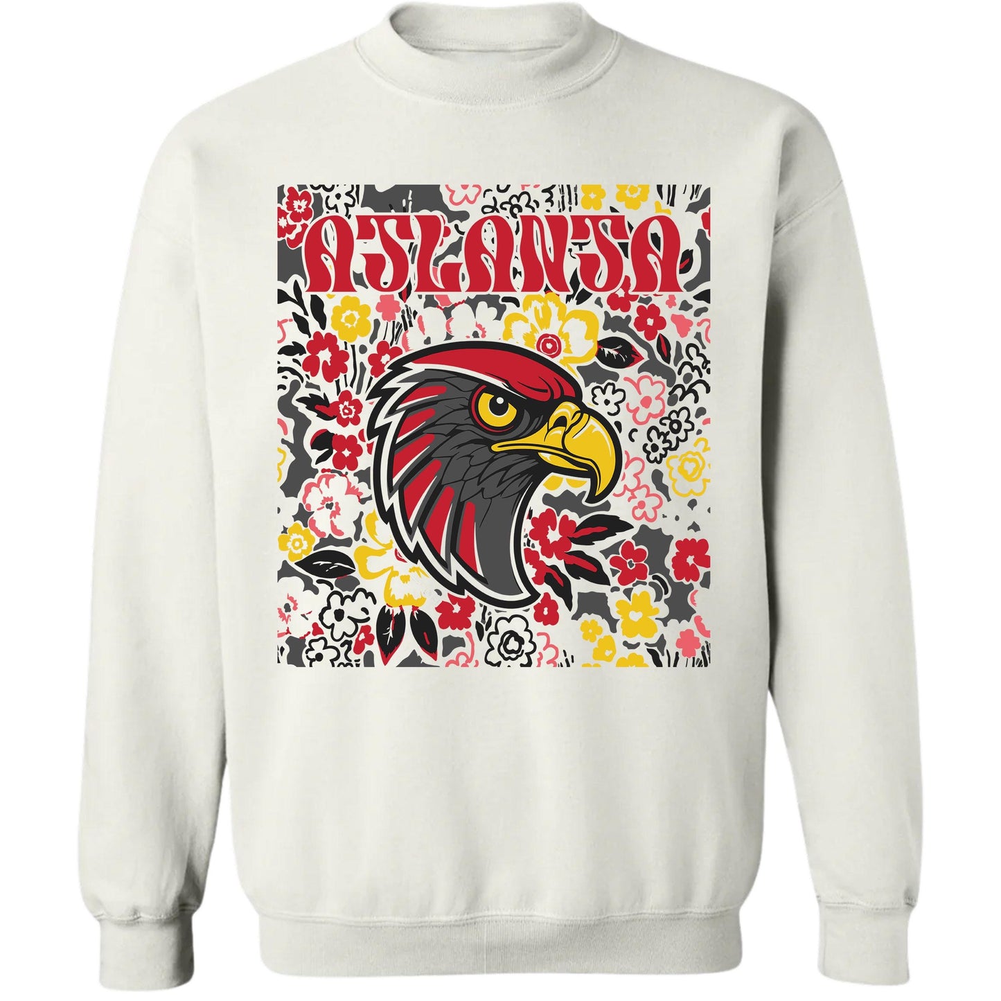 Atlanta Team Mascot Shirt, Floral Spirit Mascot Sweatshirt, Game Day Tee, Abstract Flower Football Sports Shirt, Cheerleader Gift Shirt