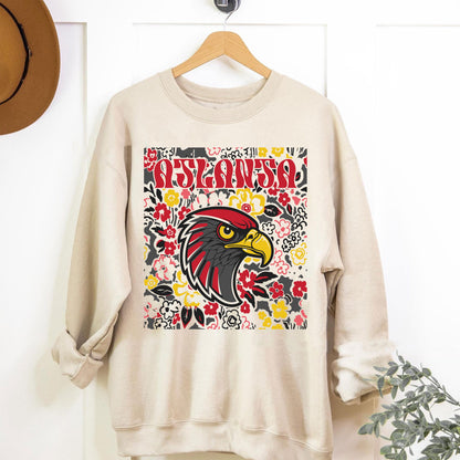 Atlanta Team Mascot Shirt, Floral Spirit Mascot Sweatshirt, Game Day Tee, Abstract Flower Football Sports Shirt, Cheerleader Gift Shirt