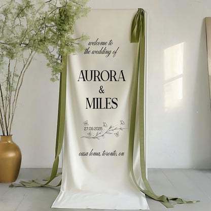 Fabric Wedding Welcome Sign, Modern Wedding Welcome Sign, Fabric Custom Wedding ceremony Boho Wedding Welcome Sign Wedding Ceremony Sign