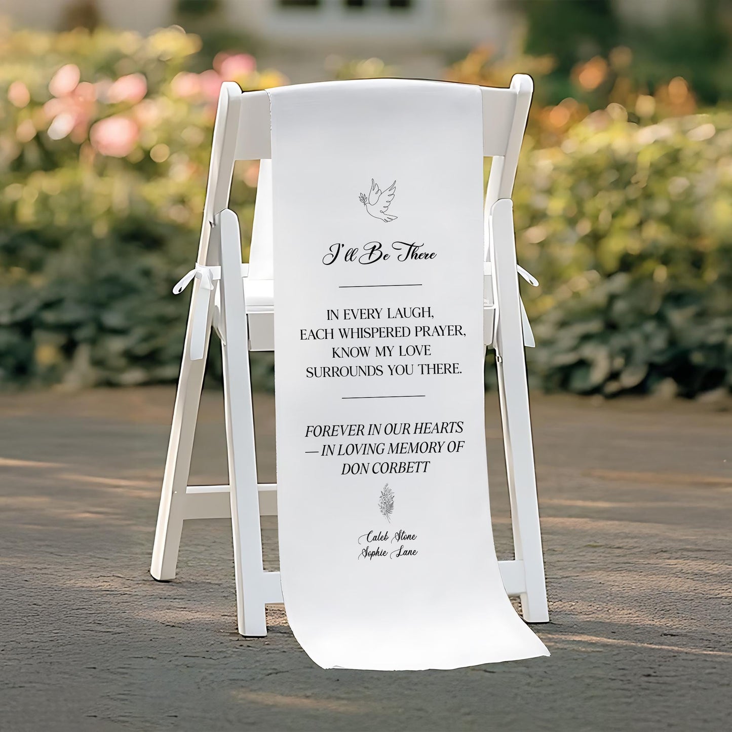 Personalized Memorial Wedding Chair Sign, In Loving Memory of Loved Ones Chair Sign, Wedding Aisle Tribute, Remembrance Decor, Ceremony Sign