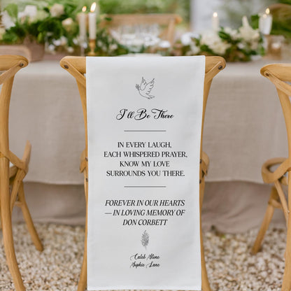 Loving Memory Wedding Sign, Personalized Wedding Chair Banner, In Memory of Loved Ones, Wedding Aisle Sign, Remembrance Ceremony Decor