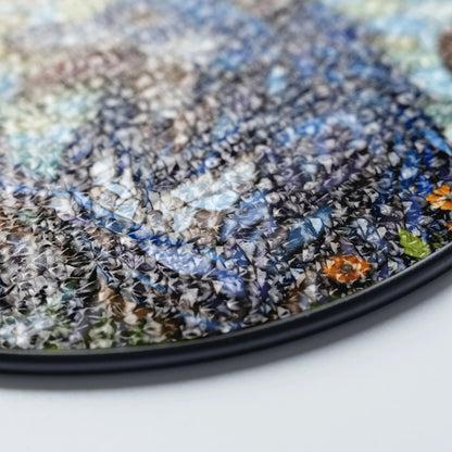 Suncatcher stained glass wolf in moonlit forest Halloween gift