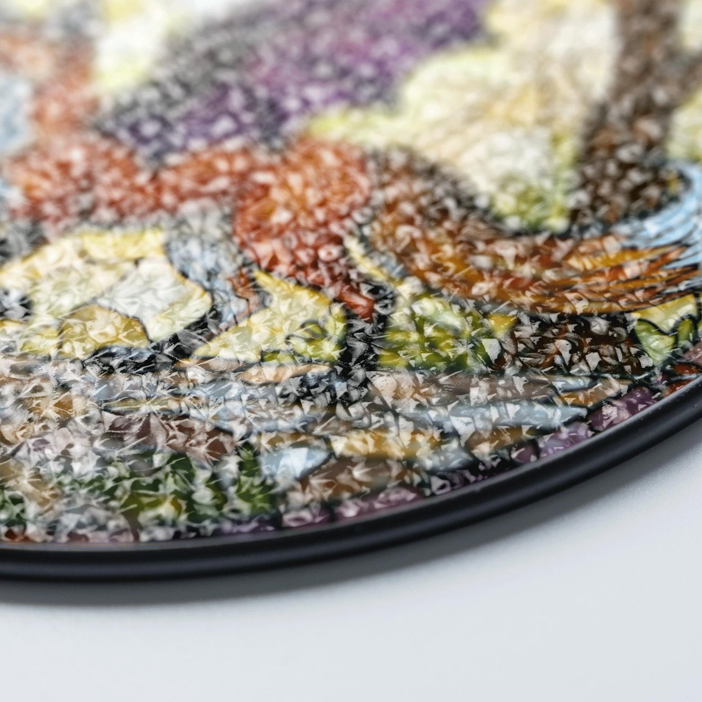 Suncatcher stained glass fox with dragon wings fantasy woodland Halloween gift