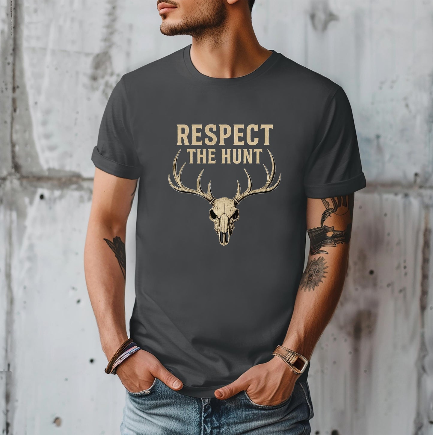 Respect the Hunt Fear the Hunter Shirt Premium Mens Hunting Tee Elk Deer Hunting Shirt Outdoor Hunter Gift for Him