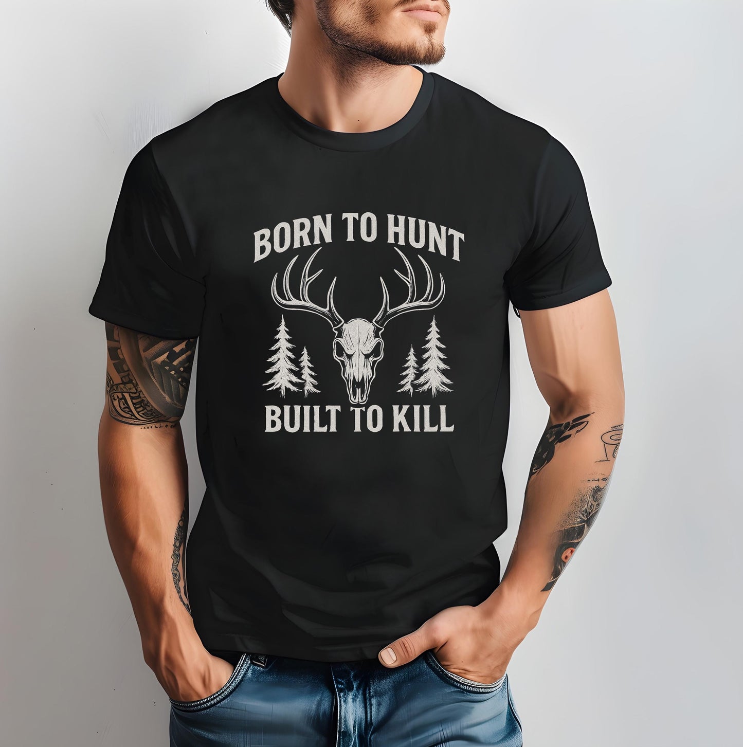 Born to Hunt Born to Kill Hunting Shirt | Graphic Tee | Premium Elk Hunter Outdoors Wildlife Gift for Men