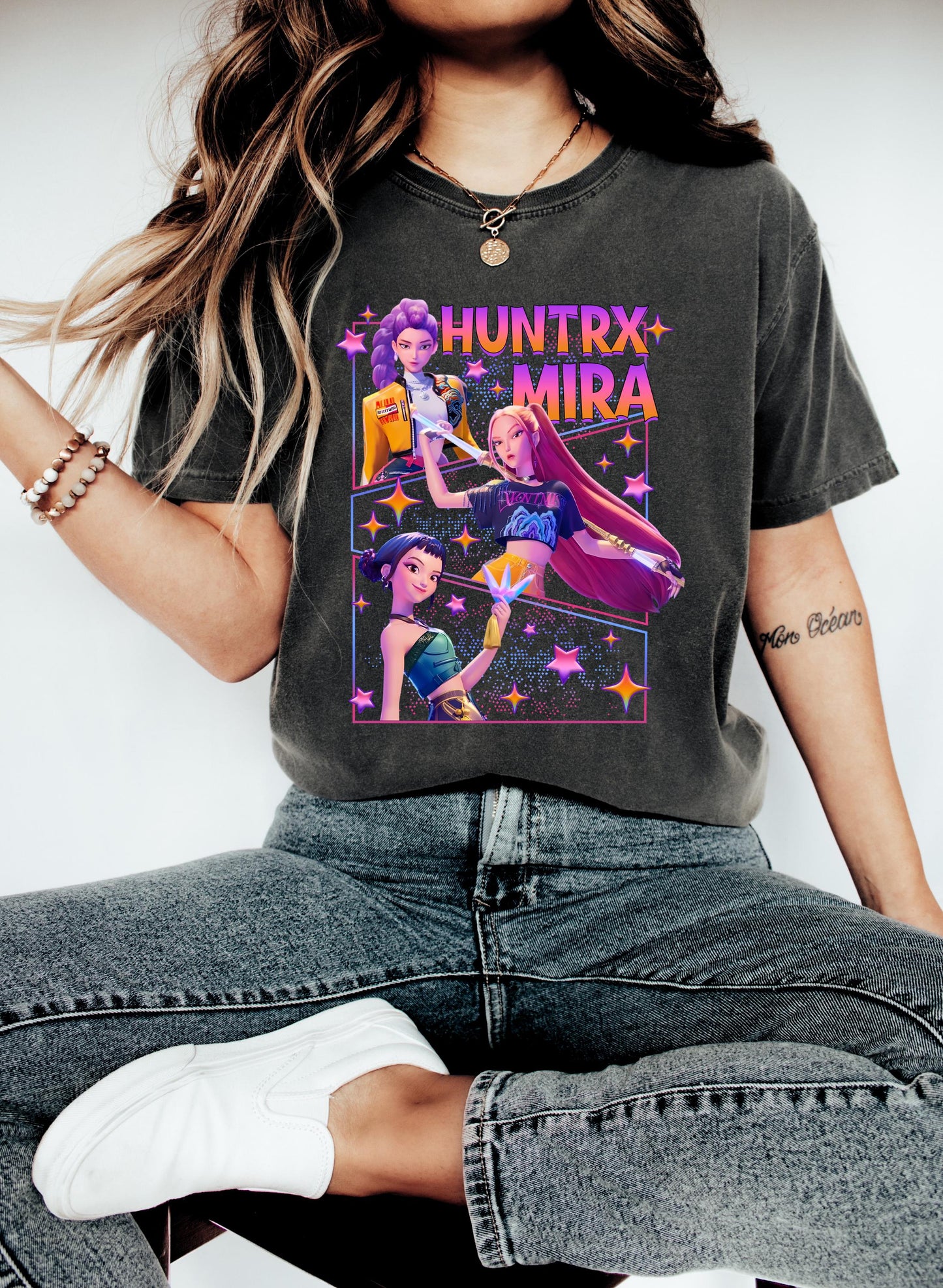 Vintage Kpop Huntrix Fan Shirt: Rumi Zoey Mira Graphic Tee