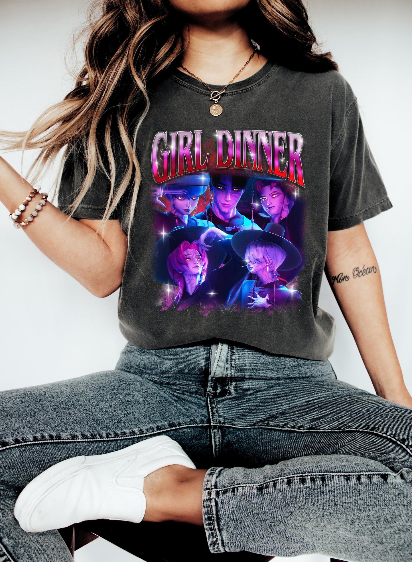Girl Dinner Jinu Shirt, Girl Dinner Jinu Saja Boys Hunter Bootleg T-Shirt, Gift For Fan Kpop Lovers, Villain Crush, Kpop Demon Hunters Tee