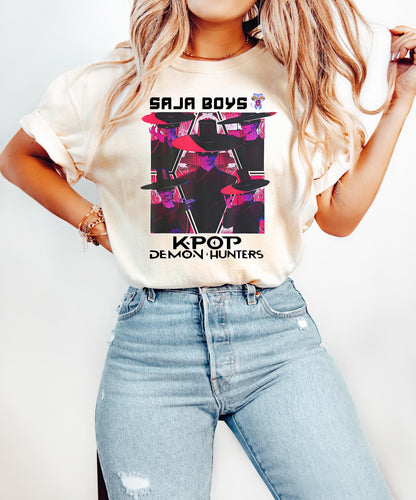 Saja Boys Boy Band Shirt, Kpop Demon Hunters Movie Shirt, Bootleg Retro Movie Shirt, Demon Hunters Merch Shirt, Gift for Her