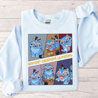 Kpop Demon Hunters Tiger Shirt, Derpy the Tiger And Bird Demon Hunter Tiger Shirt, Hunters Tiger Fan, Animal Shirt, Kpop Movie Fan Gift