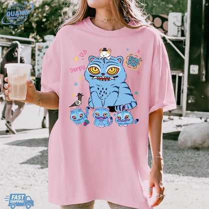 Kpop Demon Hunters Tiger Shirt, Derpy the Tiger And Bird Demon Hunter Tiger Shirt, Hunters Tiger Fan, Animal Shirt, Kpop Movie Fan Gift