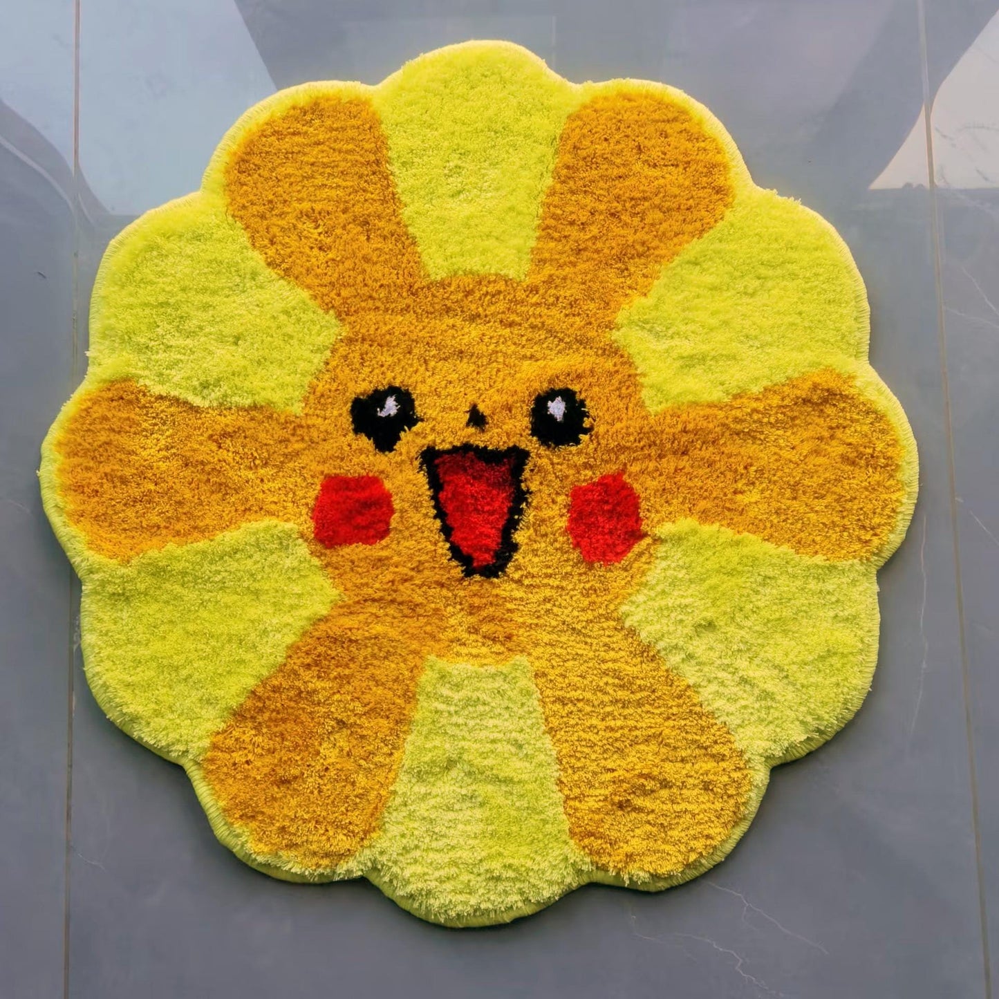 Pikachu Rug Custom Anime Game Design Knitting Handmade Non-slip Area Rugs Home Decor
