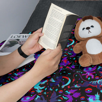 Absol Sableye Fleece Blanket, Dark Fantasy Fleece Throw, Soft Cozy Cotton Blanket, Home Decor Blanket, Absol Blanket Gifts