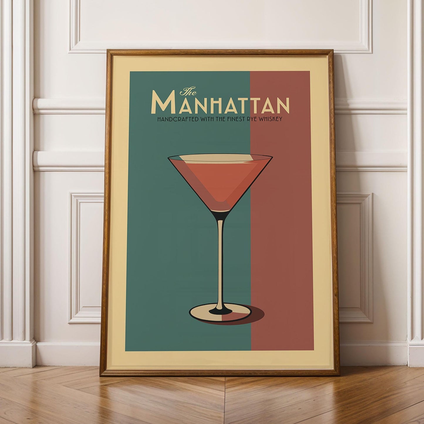 Manhattan Cocktail Print, Manhattan Cocktail Poster, Bar Wall Art, Classic Bar Cart Art Prints, Retro Cocktail Print, Bar Cart Accessories