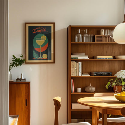 Daiquiri Cocktail Poster, Daiquiri Cocktail Print,  | Bar Cart Prints | Kitchen Wall Art for Mid Century Modern Home Bar